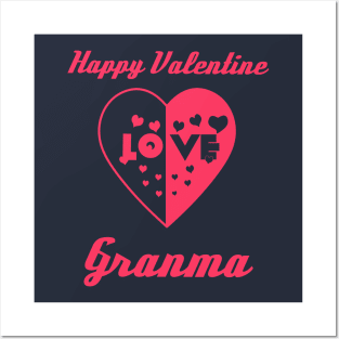 Heart in Love to Valentine Day Granma Posters and Art